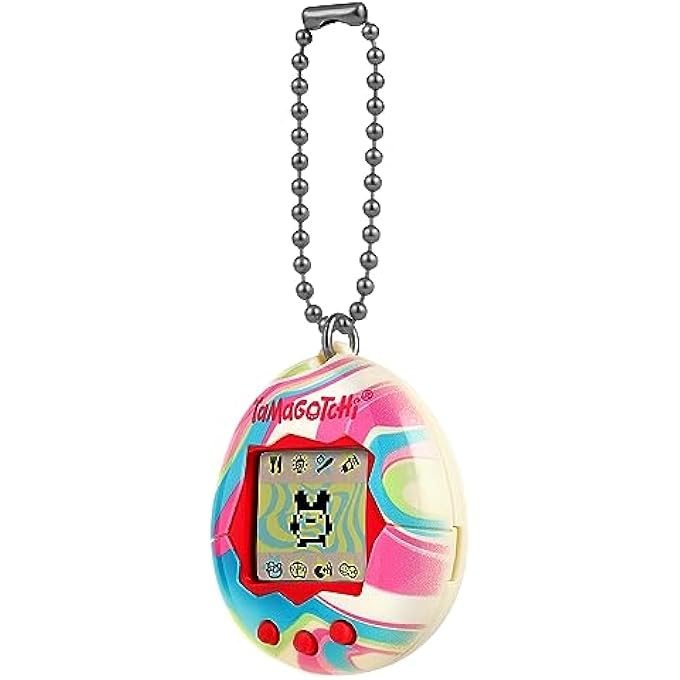 rayihni BANDAI - - VIRTUAL PET PASTEL MARBLE 42973| ORIGINAL CYBER PET 90S ADULTS AND KIDS TOY WITH CHAIN | RETRO VIRTUAL PETS ARE GREAT BOYS AND GIRLS TOYS OR GIFTS FOR AGES 8+ - Image 4